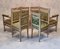 Antike Empire Salon Armlehnstühle aus geschnitztem Holz, 6er Set 5