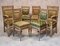 Antike Empire Salon Armlehnstühle aus geschnitztem Holz, 6er Set 2