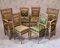 Antike Empire Salon Armlehnstühle aus geschnitztem Holz, 6er Set 3