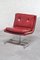 French Lounge Chair in Red Leather and Stainless Steel by Raphael Raffel, 1970s 6
