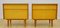 Tables de Chevet Jaunes en Placage, 1950s, Set de 2 1