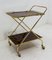 Mid-Century Bar Cart in Brass and Wood, Image 1