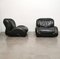 Curved Black Leather Armchair in the Style of Afra and Tobia Scarpa, Italy, 1970s 4