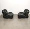 Curved Black Leather Armchair in the Style of Afra and Tobia Scarpa, Italy, 1970s, Image 6