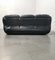 Curved Sofa in Black Leather in the Style of Afra and Tobia Scarpa, Italy, 1970s, Image 7