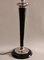 Lámpara de mesa francesa Art Déco de madera negra y metal plateado de Mazda, años 20, Imagen 12