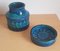 Italian Rimini Blue Vase and Ashtray from Bitossi, 1960s, Set of 2 5
