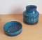 Italian Rimini Blue Vase and Ashtray from Bitossi, 1960s, Set of 2 1