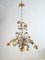 Mid-Century Italian Tole and Flower Chandelier 2