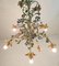 Mid-Century Italian Tole and Flower Chandelier, Image 10