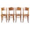 Vintage Brown Beech Chairs, Set of 4, Image 1