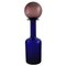Blue Mouth Blown Art Glass Vase Bottle by Otto Brauer for Holmegaard, Image 1