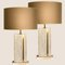 Travertine Table Lamp with New Shade by Camille Breesch 2