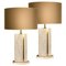 Travertine Table Lamp with New Shade by Camille Breesch 1