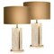 Travertine Table Lamp with New Shade by Camille Breesch, Image 1