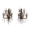 Vintage Bronze & Glass Sconces, Set of 2 1