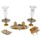 Set da ufficio Cloisonné in bronzo dorato, XIX secolo, set di 5, Immagine 1