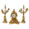 19th Century Gilded Bronze Mantel Set, Set of 3 1