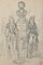 Alfred Grevin, The Statue and Women, Original Drawing, Late 19th-Century 1