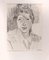 Véronique Veron, Retrato de mujer, dibujo original, años 50, Imagen 1