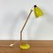 Vintage Yellow Table Lamp with Wooden Arm 3