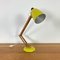 Vintage Yellow Table Lamp with Wooden Arm 2