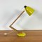 Vintage Yellow Table Lamp with Wooden Arm 1