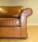 Tan Leather Armchair on Scroll Arms & Wooden Feet, Image 9