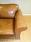 Tan Leather Armchair on Scroll Arms & Wooden Feet 7