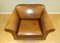 Tan Leather Armchair on Scroll Arms & Wooden Feet 5