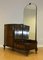 Art Deco Walnut Dressing Table on Cabriole Legs with Full Mirror & Three Drawers from CWS, Image 1