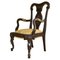 20th Century Carved Elephant Open Armchair with Brown Frame and Back Splat 1