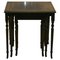 Mahogany Nesting Tables on Fluted Legs, Set of 3, Image 2