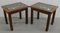 Late 20th Century Chinese Hardwood Side Tables with Glass Tops, Set of 2 11