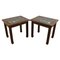 Late 20th Century Chinese Hardwood Side Tables with Glass Tops, Set of 2 1