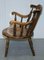 Beechwood Low Back Windsor Carver Armchair on Ball and Reel Legs 4