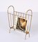 Mid-Century Italian Brass Magazine Rack or Music Stand in the Style of Gio Ponti, 1950s 13