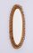 Mid-Century Italian French Riviera Style Spiral Bamboo and Rattan Oval Mirror, 1950s, Image 6