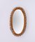 Mid-Century Italian French Riviera Style Spiral Bamboo and Rattan Oval Mirror, 1950s, Image 12