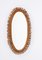 Mid-Century Italian French Riviera Style Spiral Bamboo and Rattan Oval Mirror, 1950s 3