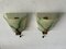 German Sconces in Green Glass and Brass, 1960s, Set of 2 9
