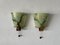 German Sconces in Green Glass and Brass, 1960s, Set of 2 1
