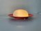 German UFO Ceiling Lamp in Red Metal and Opal Glass by Kaiser Leuchten, 1960s, Image 2