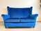 Antikes Sofa aus blauem Samt 6
