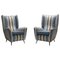 Silk and Brass Lounge Chairs by i.s.a., Italy, 1950s, Set of 2, Image 1