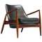 Leather and Teak Lounge Chair Sälen by Ib Kofod-Larsen, Sweden, 1950s 1