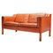 Leather and Oak Sofa 2212 by Børge Mogensen for Lita, Denmark 1960s 1