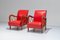 Italienische Sessel aus Holz & rotem Kunstleder von Paolo Buffa, 1950er, 2er Set 7