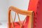 Poltrone in legno e similpelle rossa di Paolo Buffa, Italia, anni '50, set di 2, Immagine 5