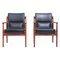 Danish Armchairs in Rosewood and Leather by Arne Vodder, 1960, Set of 2 1